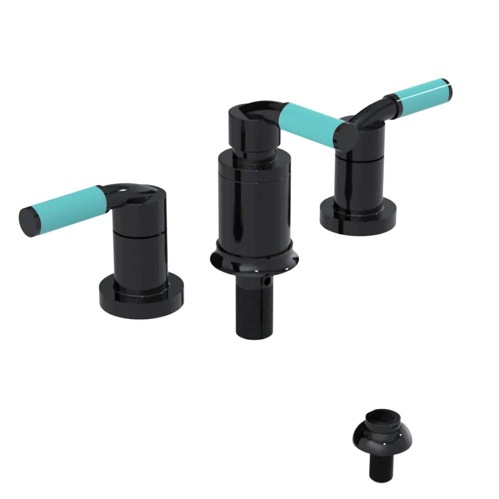 Rubinet Bidet Fitting with Spray, Diverter, and Vacuum Breaker (less drain) Black
