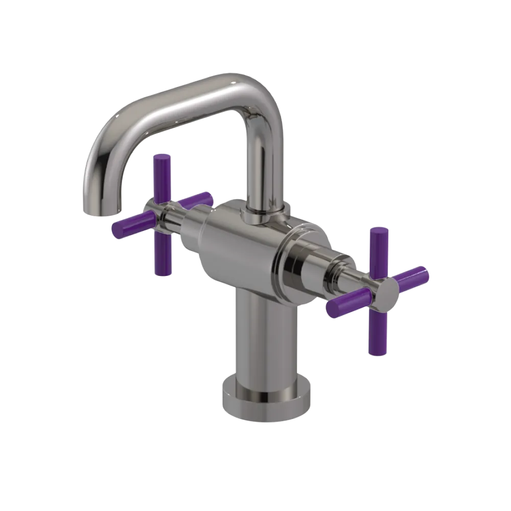 Rubinet Single Hole Dual Handle Lav. Set. (less drain) Polished Nickel