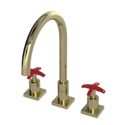 Rubinet Widespread Kitchen Set Gold