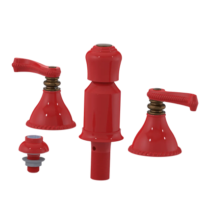 Rubinet Bidet Fitting with Spray, Diverter, and Vacum Breaker (Less Drain) Red