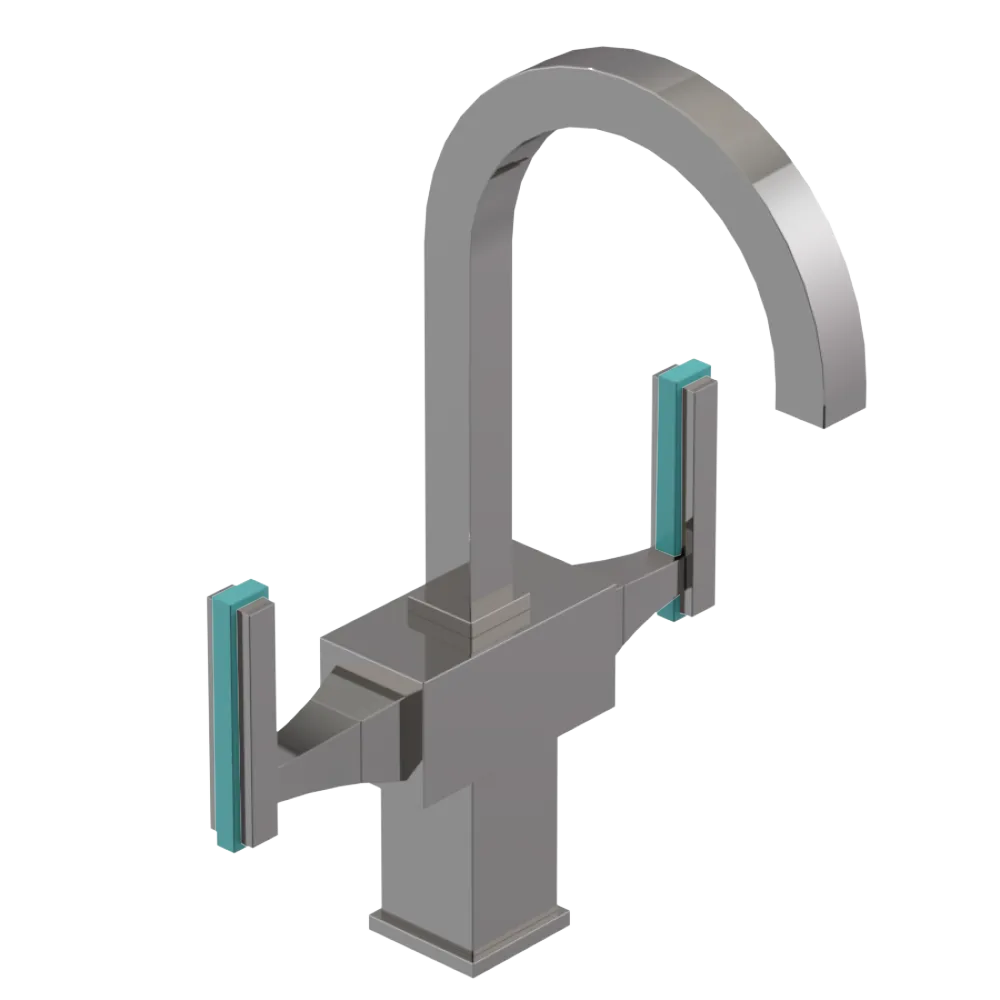 Rubinet Single Hole Dual Handle Lav. Set. (less drain) Polished Nickel