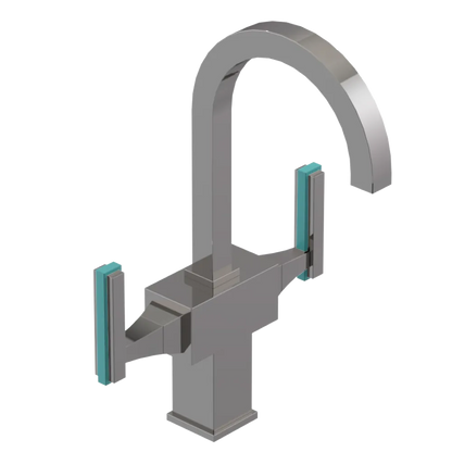 Rubinet Single Hole Dual Handle Lav. Set. (less drain) Polished Nickel
