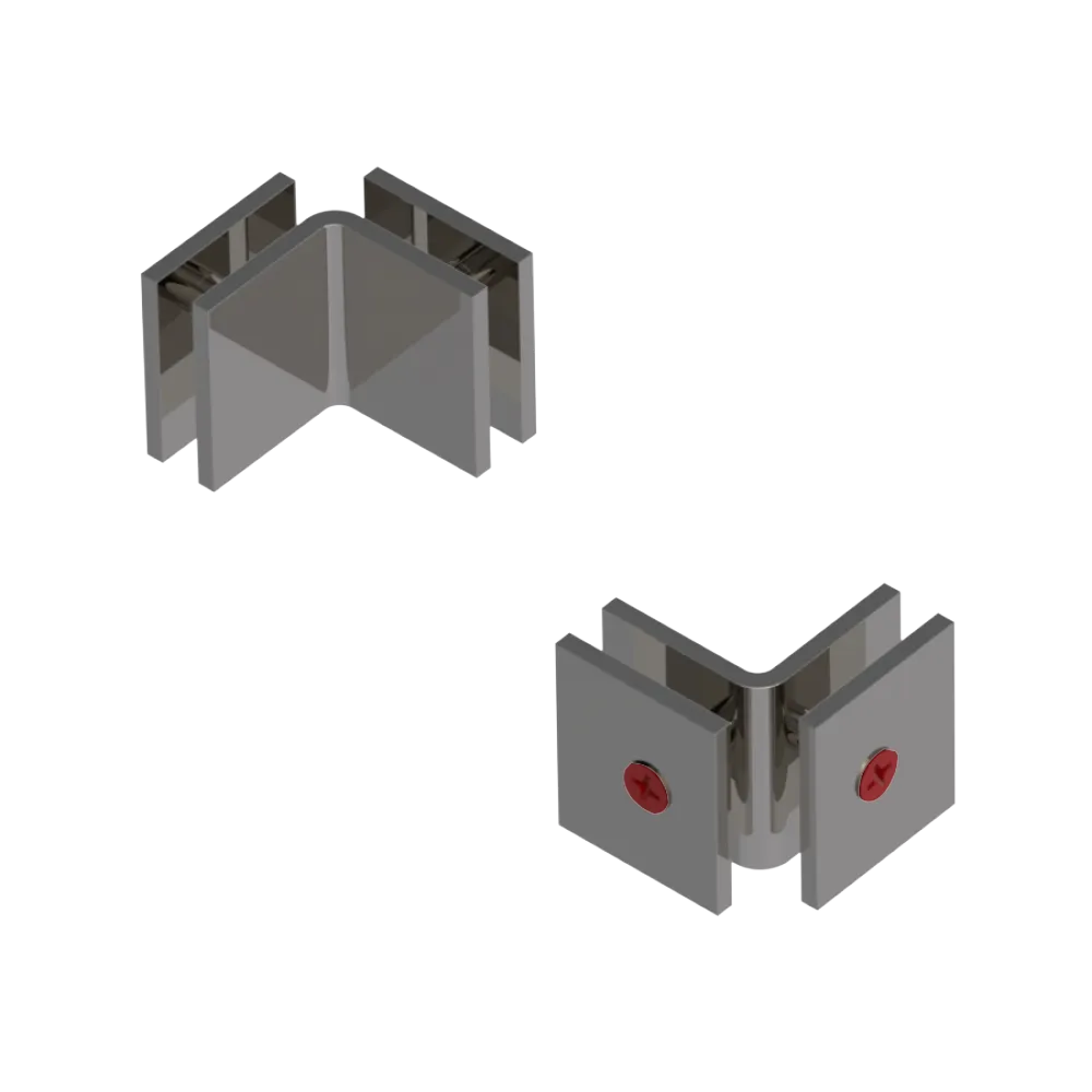 Rubinet 90 Glass to Glass Open Face Polished Nickel