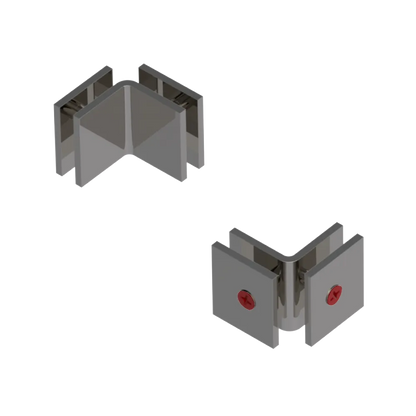 Rubinet 90 Glass to Glass Open Face Polished Nickel