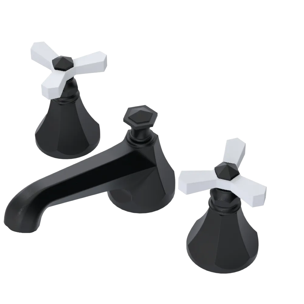 Rubinet Widespread Lav. Set. (less drain) Matt Black