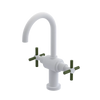 Rubinet Single Hole Dual Handle Lav. Set with LaSalle Spout (less drain) Matt White