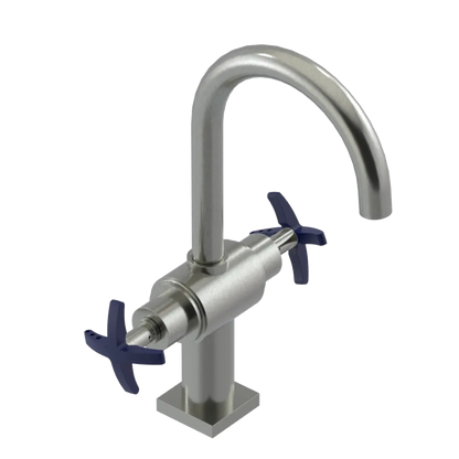 Rubinet Single Hole Dual Handle Lav. Set. (less drain) Satin Nickel