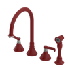 Rubinet Widespread Kitchen Set with Hand Spray Maroon