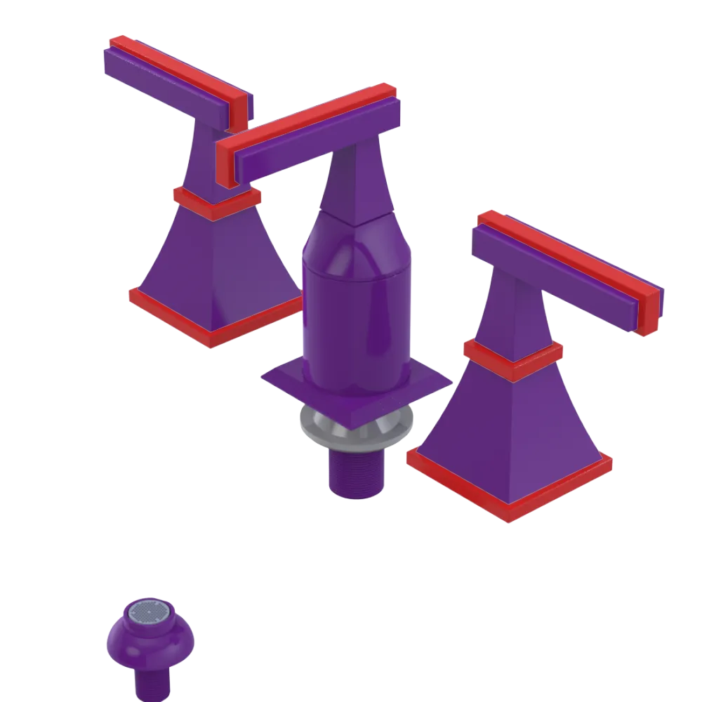 Rubinet Bidet Fitting with Spray, Diverter, and Vacum Breaker (Less Drain) Purple Haze