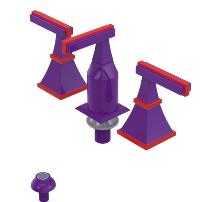 Rubinet Bidet Fitting with Spray, Diverter, and Vacum Breaker (Less Drain) Purple Haze