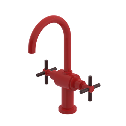 Rubinet Single Hole Dual Handle Lav. Set with LaSalle Spout (less drain) Red