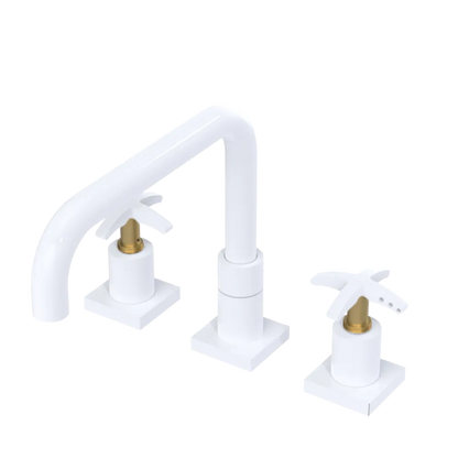 Rubinet Widespread Kitchen Set with Genesis Spout White