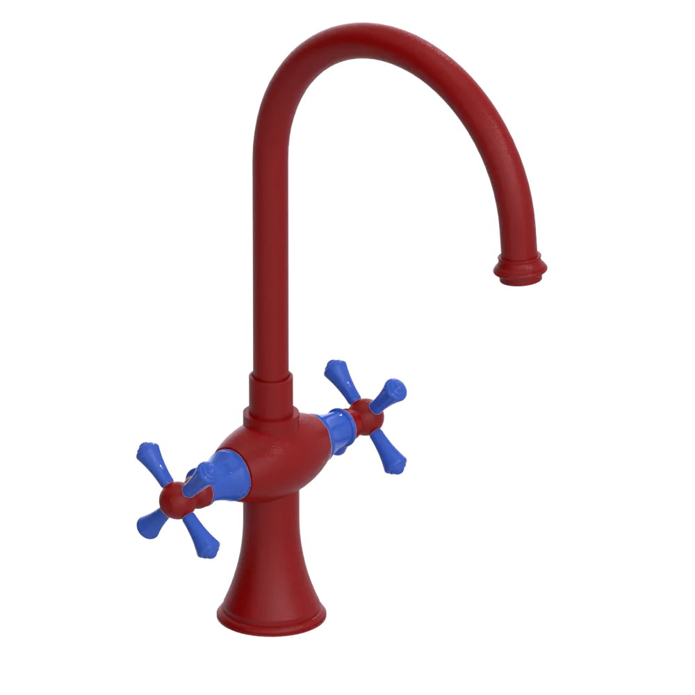 Rubinet Two Handle Single Hole Kitchen Set Maroon