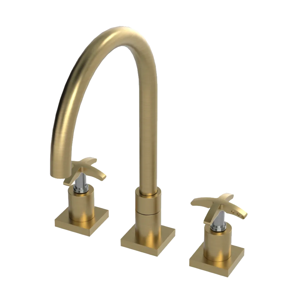 Rubinet Widespread Kitchen Set Satin Gold