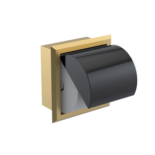 Rubinet RECESSED TOILET PAPER HOLDER Satin Brass