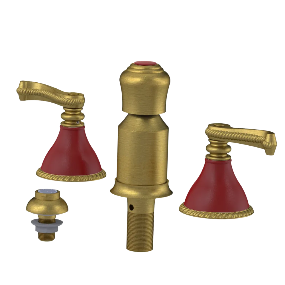 Rubinet Bidet Fitting with Spray, Diverter, and Vacum Breaker (Less Drain) Antique Brass Matt