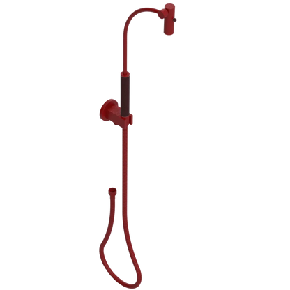 Rubinet Hand Held Shower Bidet with Extended Reach & Dual Function Spray Including Wall Bracket with Supply & Hose (Round) Maroon