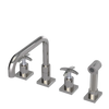 Rubinet Widespread Kitchen Set with Genesis Spout with Hand Spray Polished Nickel