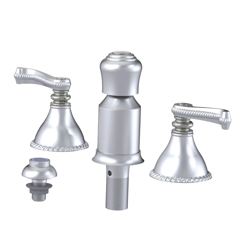 Rubinet Bidet Fitting with Spray, Diverter, and Vacum Breaker (Less Drain) Satin Chrome