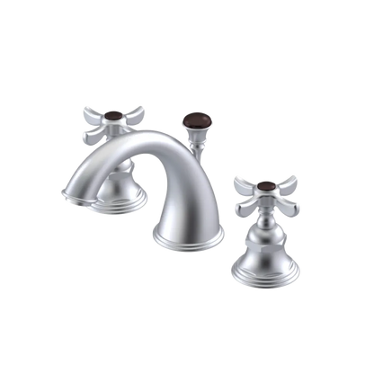 Rubinet Widespread Lav. Set. (less drain) Satin Chrome