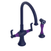 Rubinet Two Handle Single Hole Kitchen Set with Hand Spray Midnight Blue