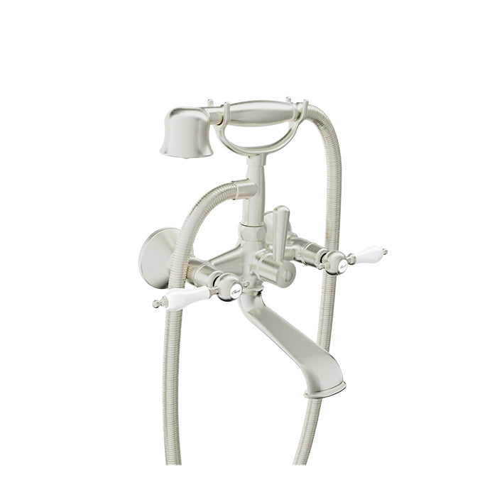 Baril Wall-mounted tub faucet with hand shower