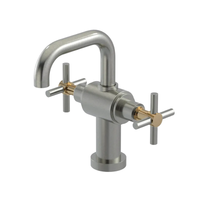 Rubinet Single Hole Dual Handle Lav. Set. (less drain) Satin Nickel