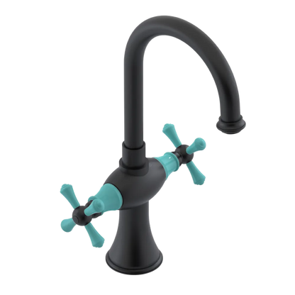 Rubinet Single Hole Dual Handle Lav. Set. (less drain) Matt Black