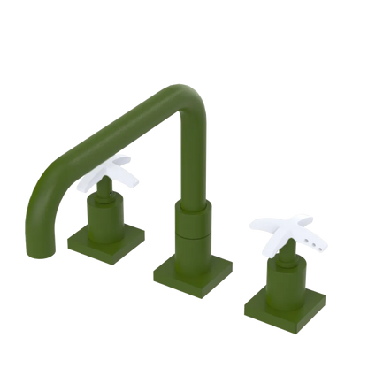 Rubinet Widespread Kitchen Set with Genesis Spout Green Envy