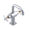 Rubinet Single Hole Dual Handle Lav. Set. with Genesis spout (less drain) Satin Chrome