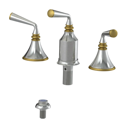 Rubinet Bidet Fitting with Spray, Diverter, and Vacum Breaker (Less Drain) Satin Nickel