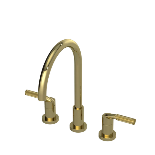 Rubinet Widespread Kitchen Set Natural Brass