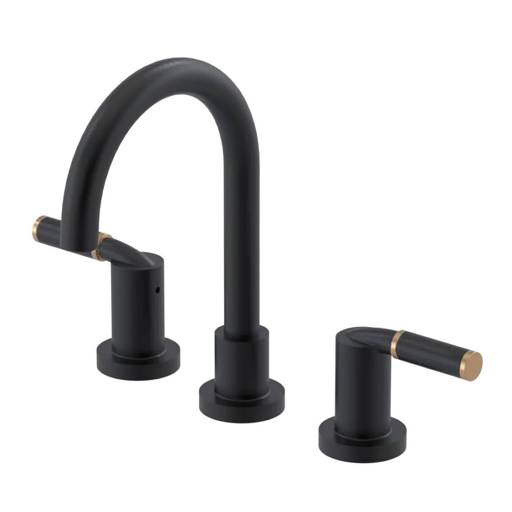Rubinet Widespread Lav set (less drain) Matt Black