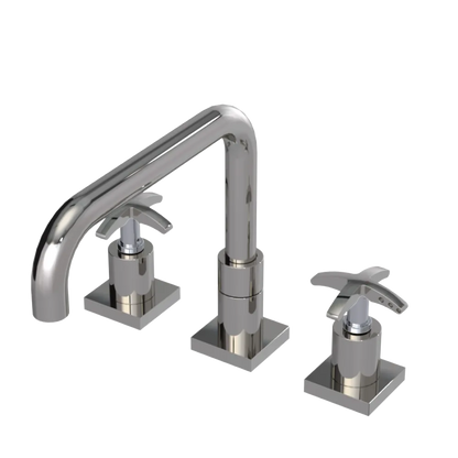 Rubinet Widespread Kitchen Set with Genesis Spout Polished Nickel