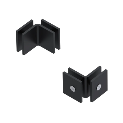 Rubinet 90 Glass to Glass Open Face Matt Black