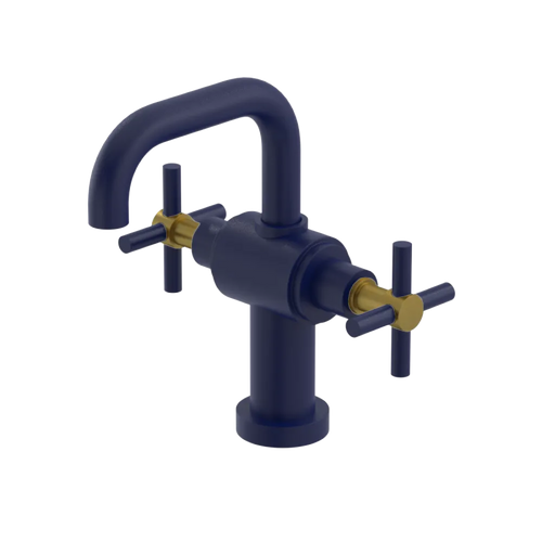 Rubinet Single Hole Dual Handle Lav. Set. (less drain) Midnight Blue