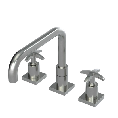 Rubinet Widespread Kitchen Set with Genesis Spout Satin Nickel