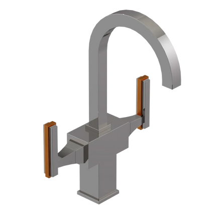 Rubinet Single Hole Dual Handle Lav. Set. (less drain) Polished Nickel