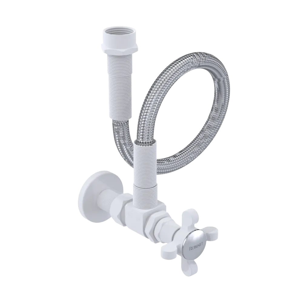 Rubinet Exposed Supply Kit (classic) x2 Matt White