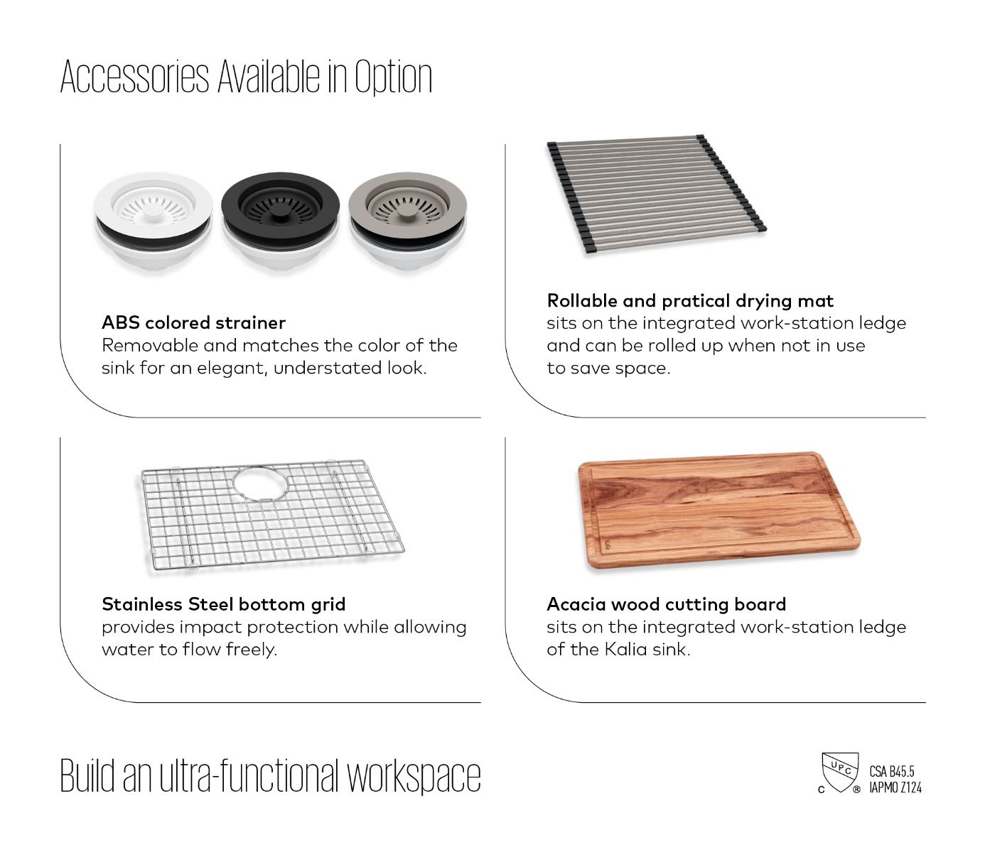 KALIA Stainless Steel bottom grid for 33'' sink