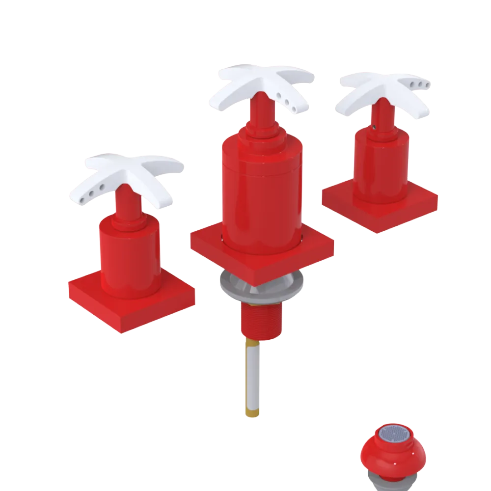 Rubinet Bidet Fitting with Spray, Diverter, and Vacuum Breaker (less drain) Red
