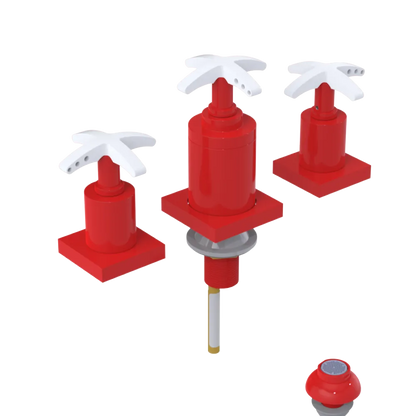 Rubinet Bidet Fitting with Spray, Diverter, and Vacuum Breaker (less drain) Red