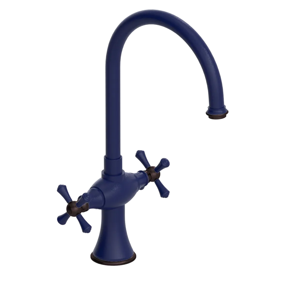 Rubinet Two Handle Single Hole Kitchen Set Midnight Blue