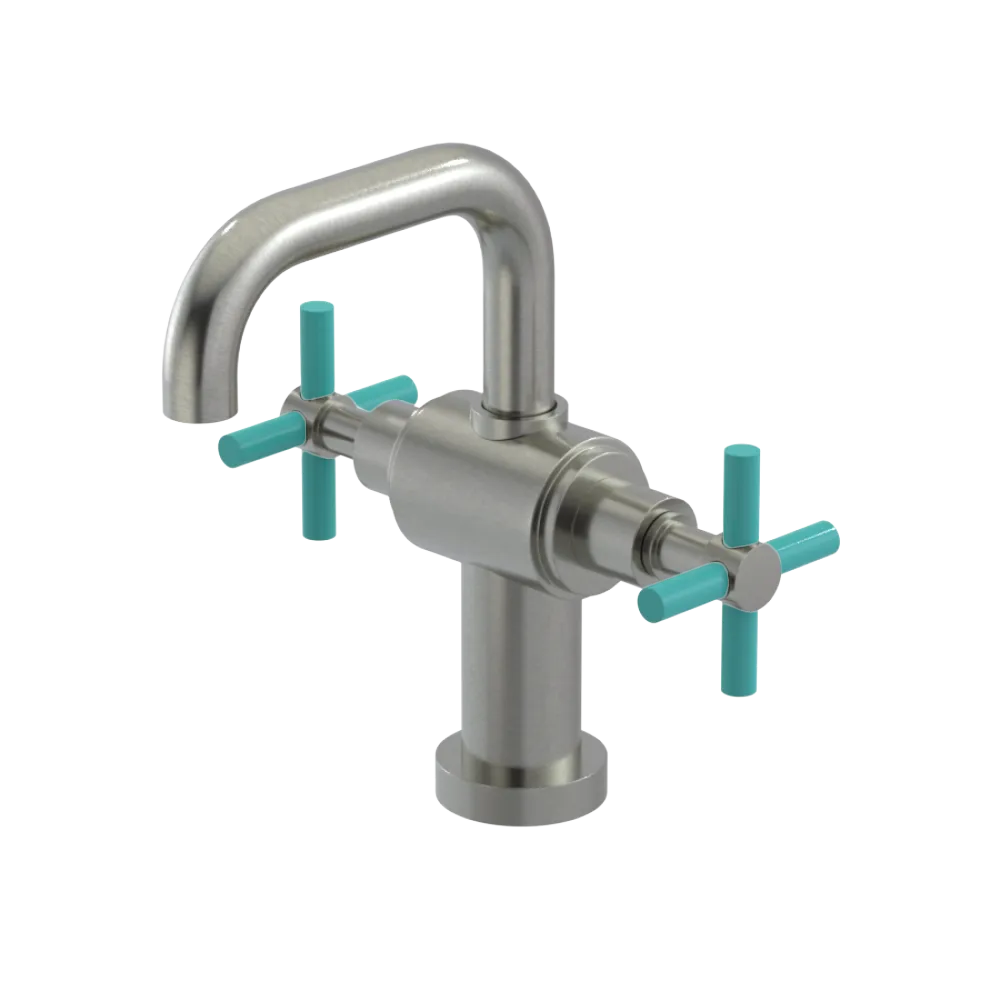 Rubinet Single Hole Dual Handle Lav. Set. (less drain) Satin Nickel