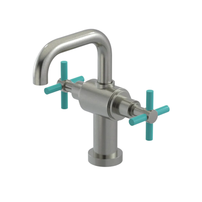 Rubinet Single Hole Dual Handle Lav. Set. (less drain) Satin Nickel