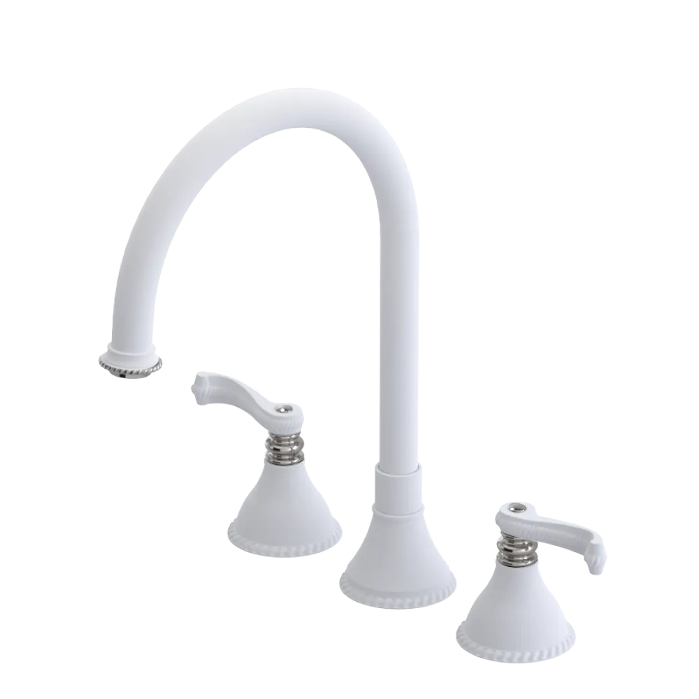 Rubinet Widespread Kitchen Set Matt White