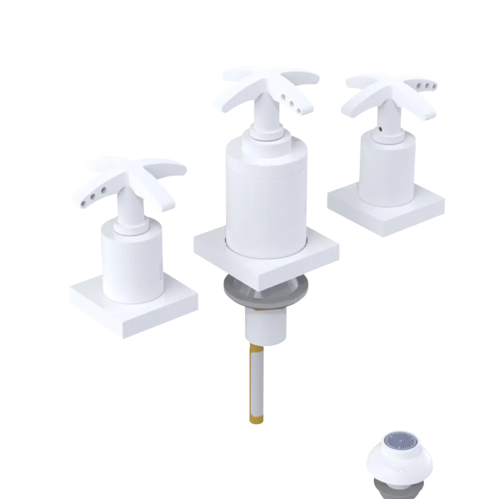 Rubinet Bidet Fitting with Spray, Diverter, and Vacuum Breaker (less drain) White