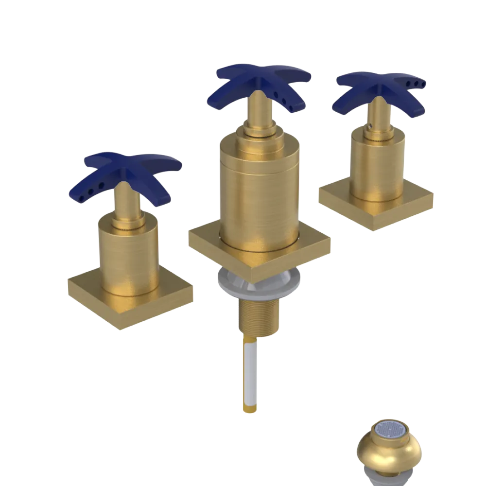 Rubinet Bidet Fitting with Spray, Diverter, and Vacuum Breaker (less drain) Satin Brass