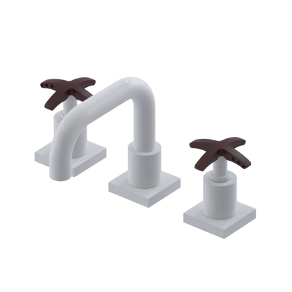 Rubinet Widespread Lav. Set. with Genesis spout (less drain) White