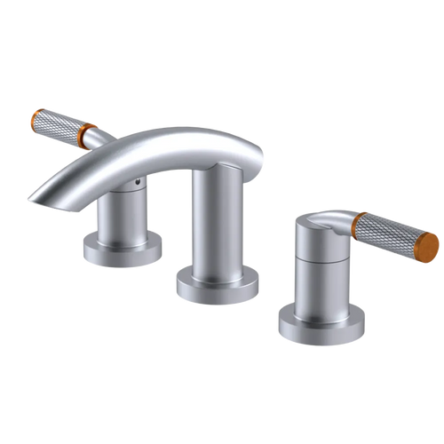 Rubinet Widespread Lav. Set. (less drain) Satin Chrome